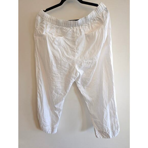 Caslon Women's Tie Waist Tapered Linen Pants Notched Hem White Size XL - Picture 9 of 11